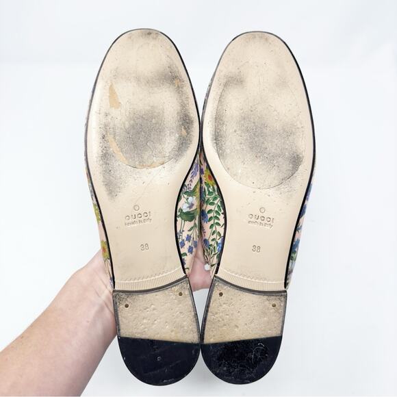 Gucci Princetown Flora Floral Horsebit Mules Loafers Size 38 - Picture 3 of 10